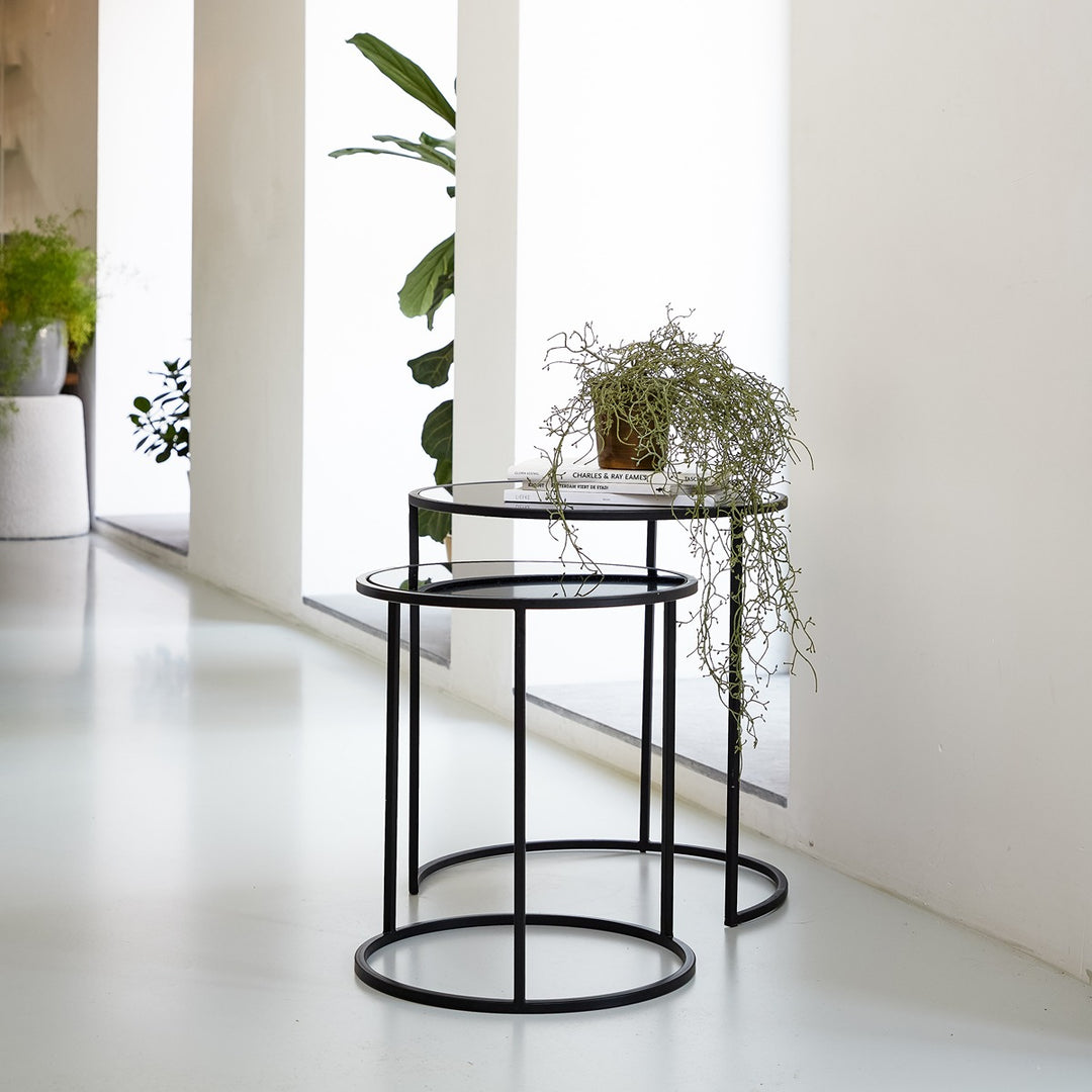 Duarte Set of 2 Side Tables - Matte Black Light & Living 2