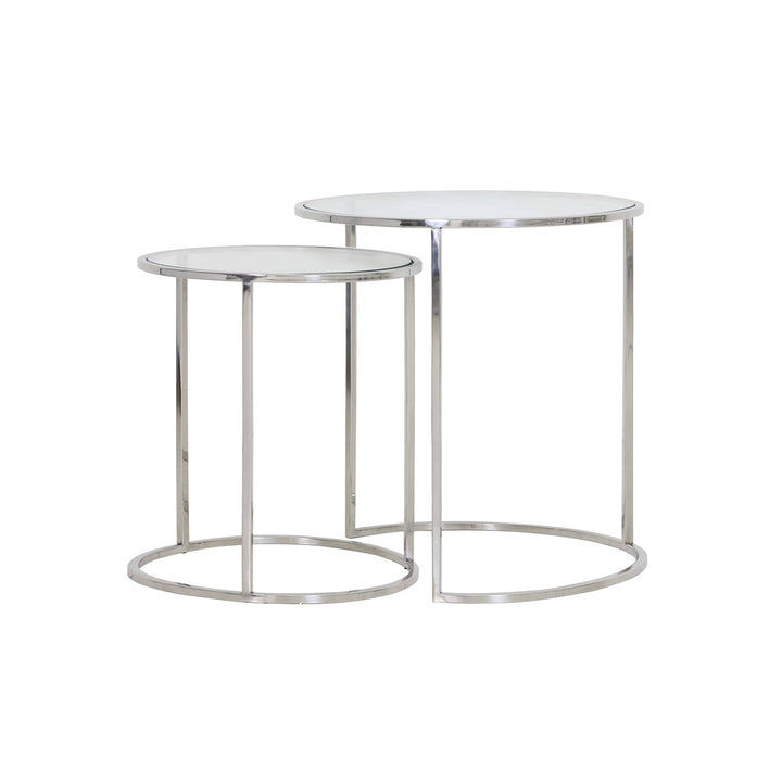 Duarte Set of 2 Side Tables - Nickel Light & Living 1
