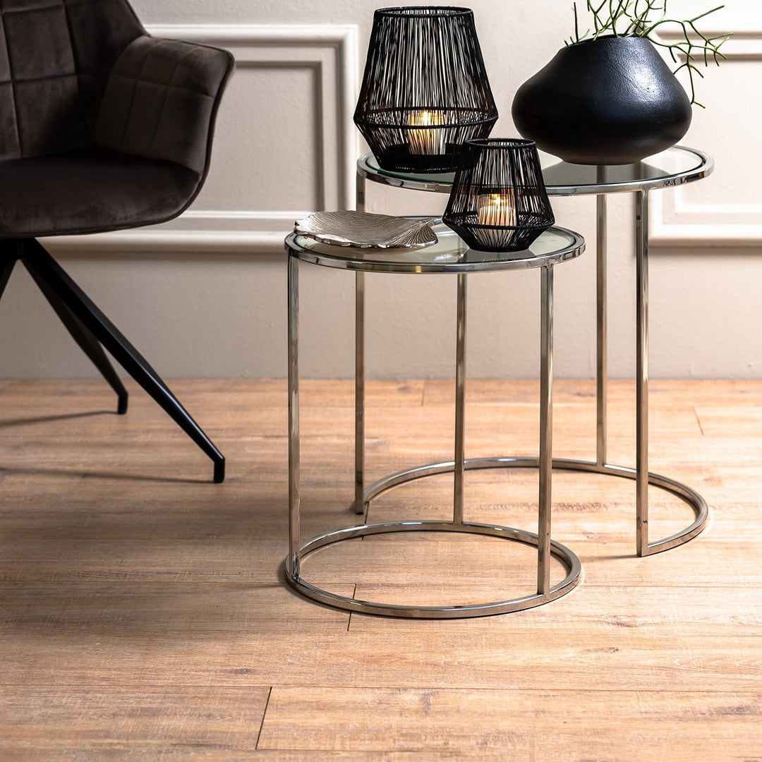 Duarte Set of 2 Side Tables - Nickel Light & Living 2