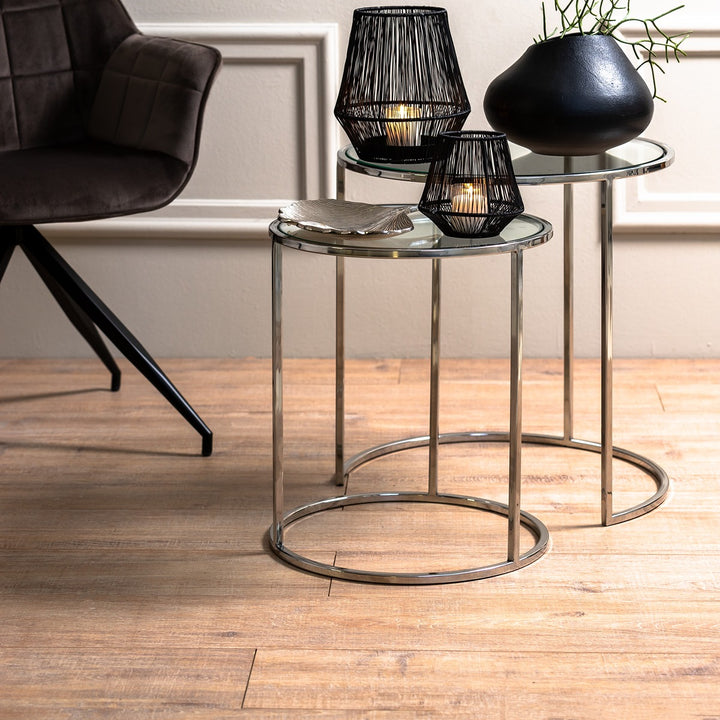 Duarte Set of 2 Side Tables - Nickel Light & Living 2