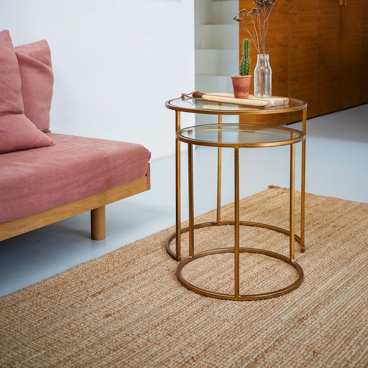 Duarte Set of 2 Side Tables - Gold Light & Living 2