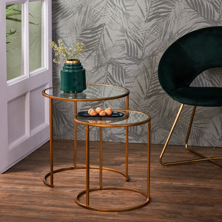 Duarte Set of 2 Side Tables - Gold Light & Living 4