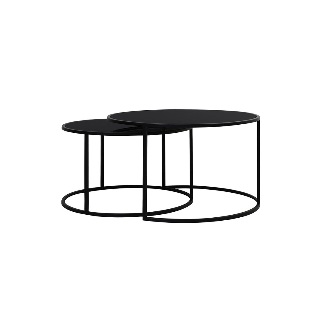 Duarte Set of 2 Round Coffee Tables - Black Light & Living 1