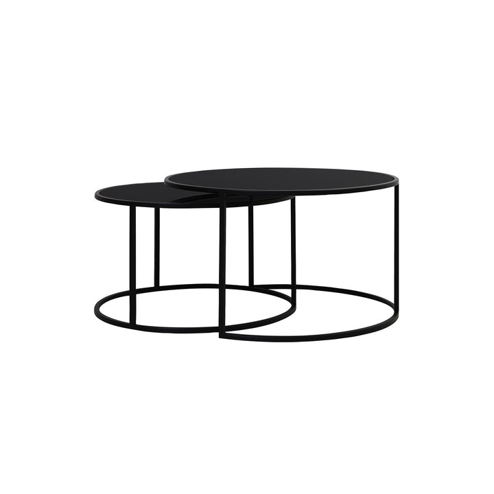 Duarte Set of 2 Round Coffee Tables - Black Light & Living 1