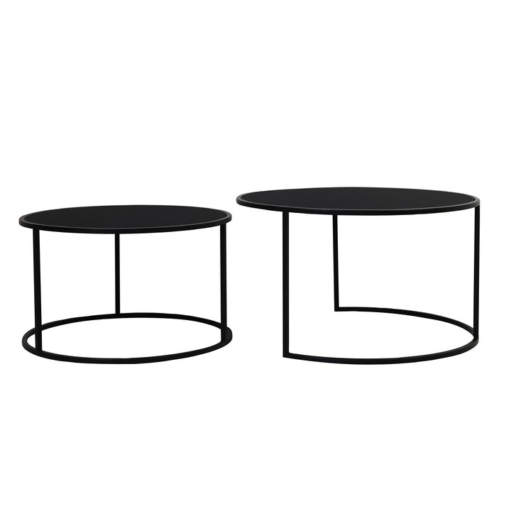 Duarte Set of 2 Round Coffee Tables - Black Light & Living 3