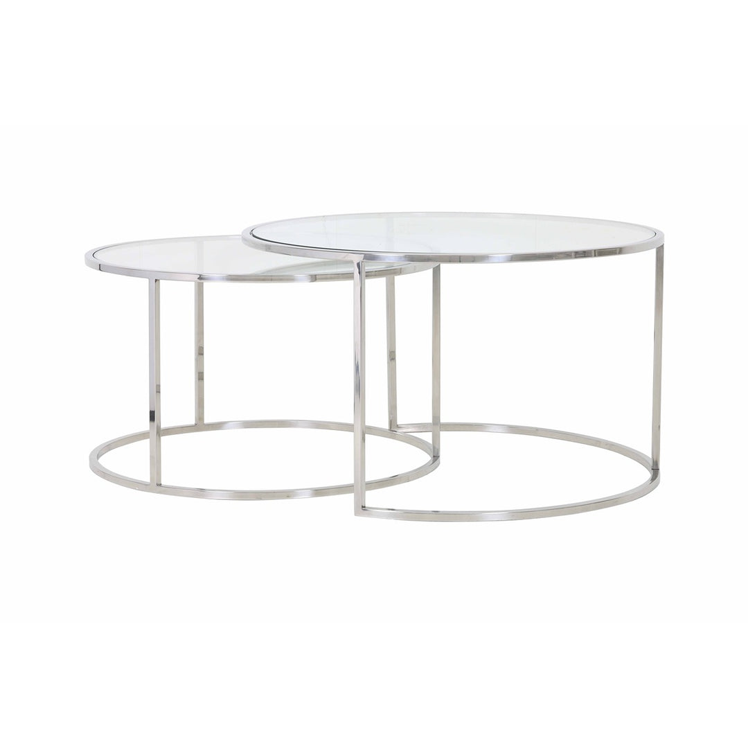 Duarte Set of 2 Round Coffee Tables - Nickel Light & Living 1
