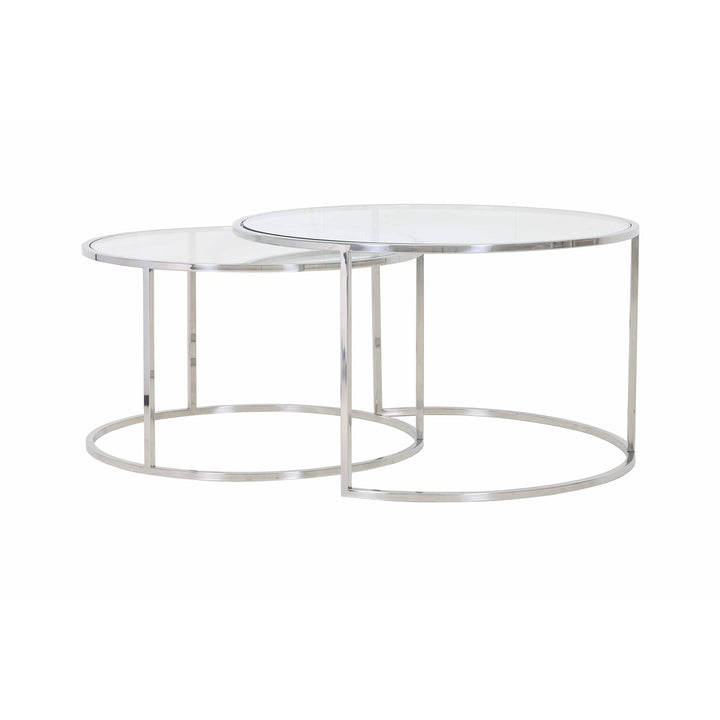 Duarte Set of 2 Round Coffee Tables - Nickel Light & Living 1