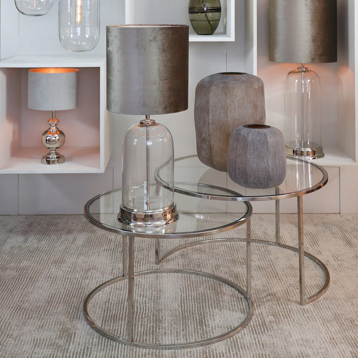 Duarte Set of 2 Round Coffee Tables - Nickel Light & Living 2