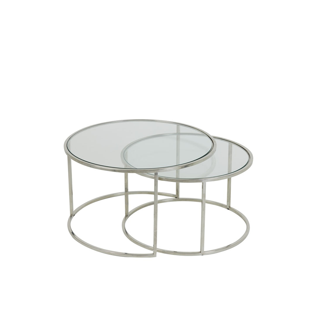 Duarte Set of 2 Round Coffee Tables - Nickel Light & Living 5
