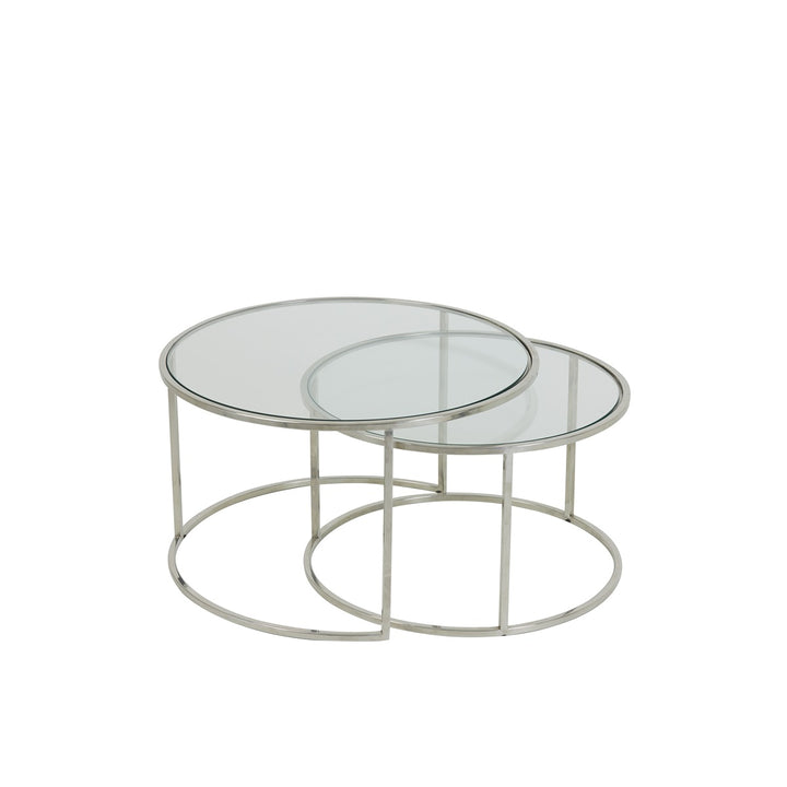 Duarte Set of 2 Round Coffee Tables - Nickel Light & Living 5