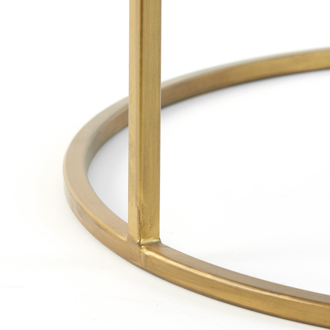 Duarte Set of 2 Round Coffee Tables - Smoked Glass & Gold Light & Living 6