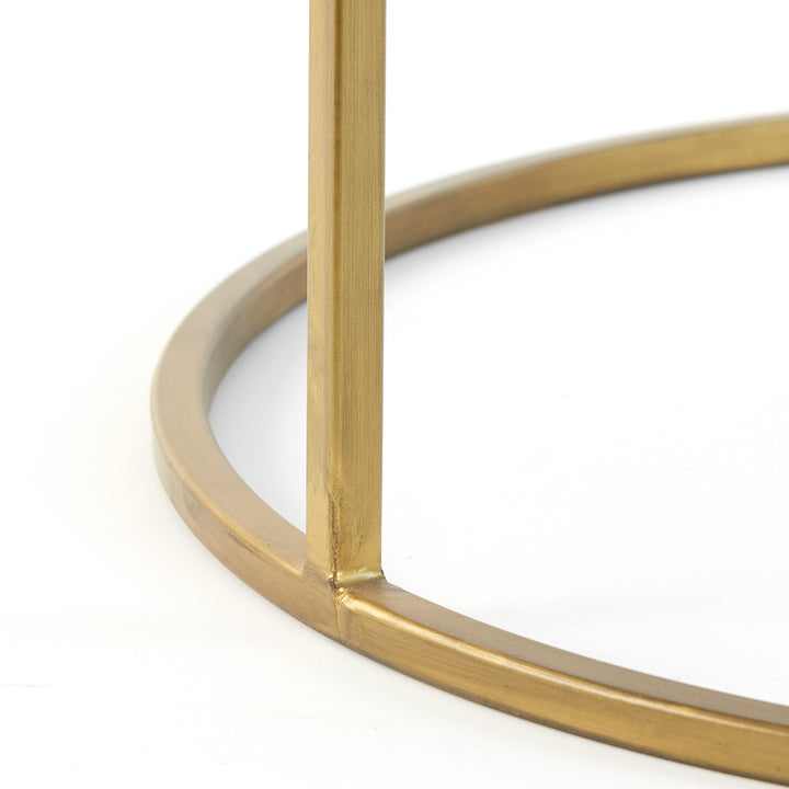 Duarte Set of 2 Round Coffee Tables - Smoked Glass & Gold Light & Living 6