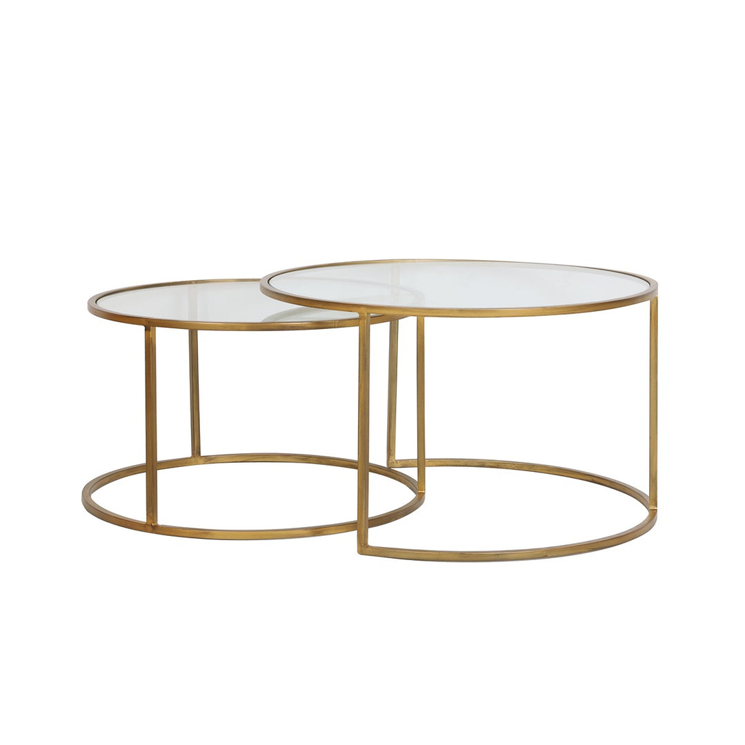 Duarte Set of 2 Round Coffee Tables - Gold Light & Living 1