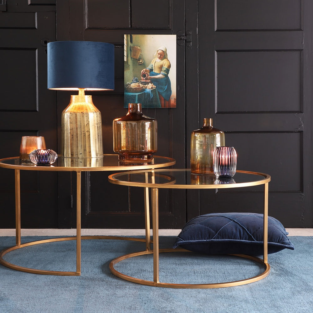 Duarte Set of 2 Round Coffee Tables - Gold Light & Living 2