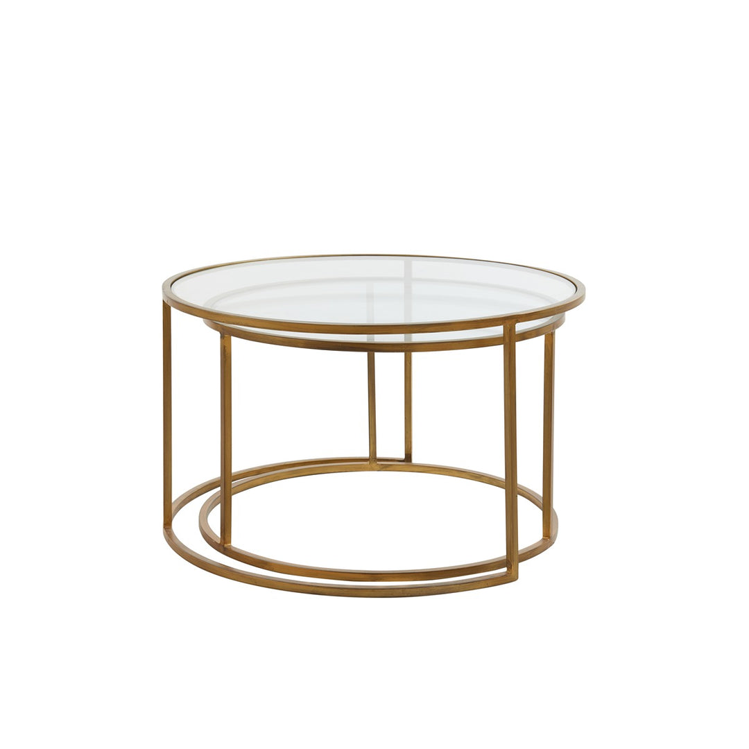 Duarte Set of 2 Round Coffee Tables - Gold Light & Living 3