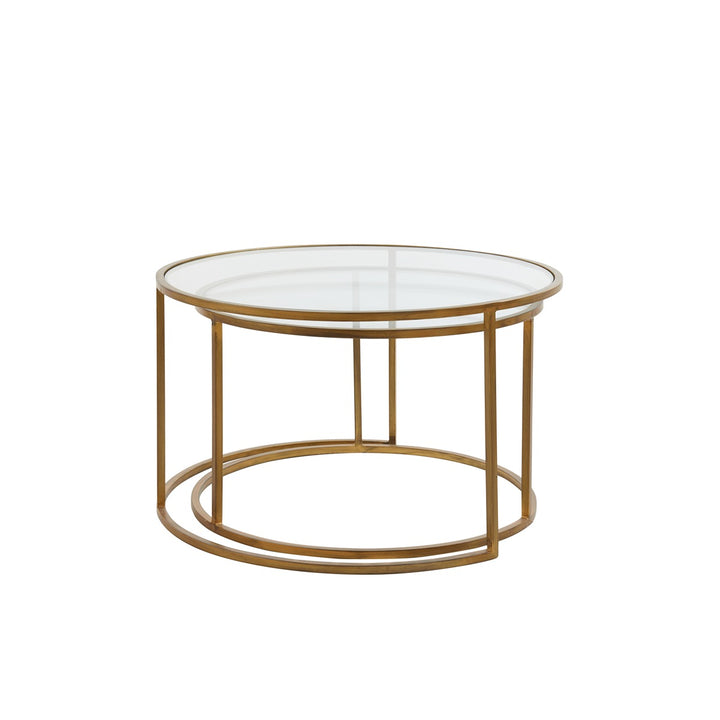 Duarte Set of 2 Round Coffee Tables - Gold Light & Living 3