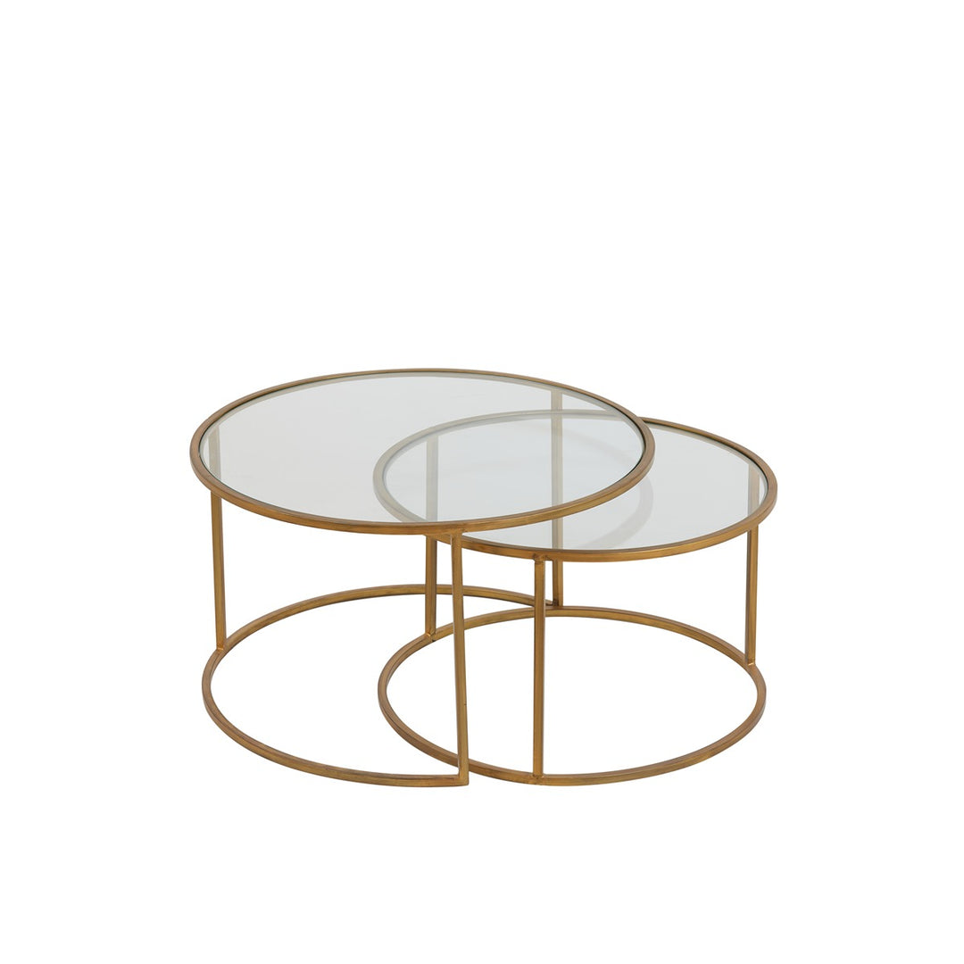 Duarte Set of 2 Round Coffee Tables - Gold Light & Living 4