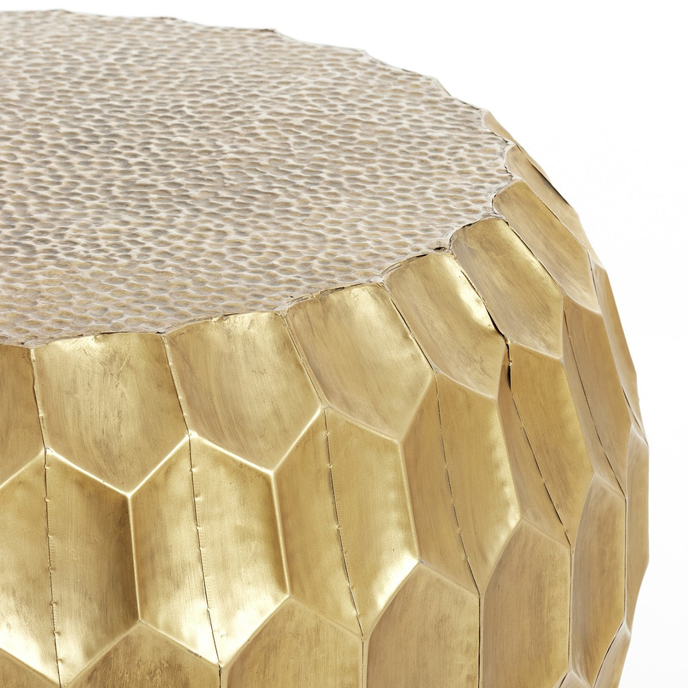 Kalan Round Coffee Table - Antique Gold Light & Living 2