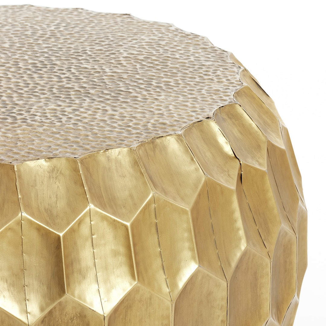 Kalan Round Coffee Table - Antique Gold Light & Living 2