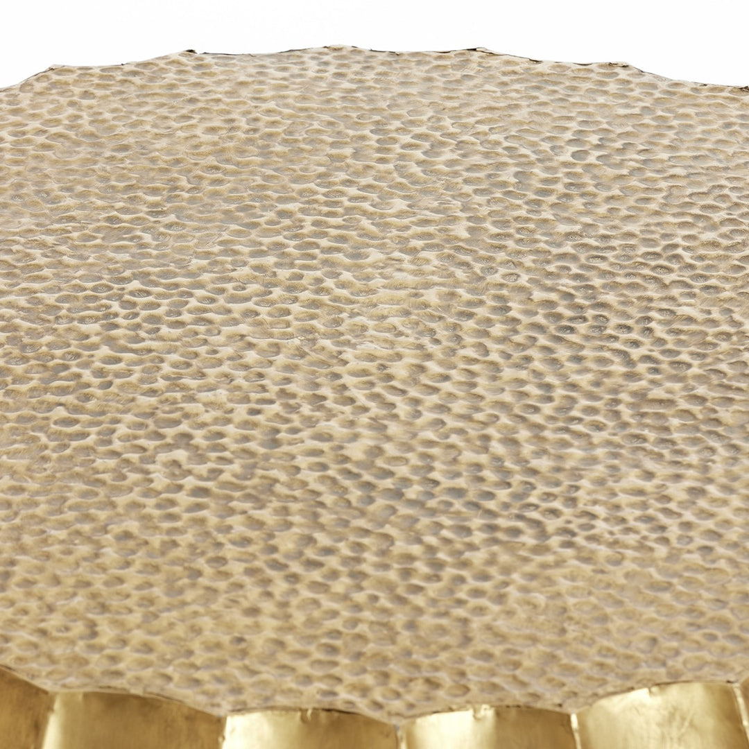Kalan Round Coffee Table - Antique Gold Light & Living 3