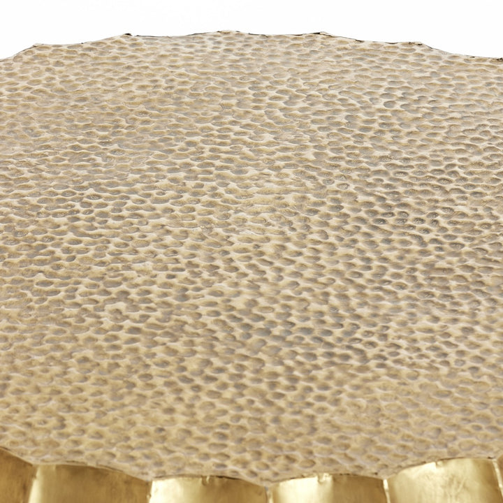 Kalan Round Coffee Table - Antique Gold Light & Living 3