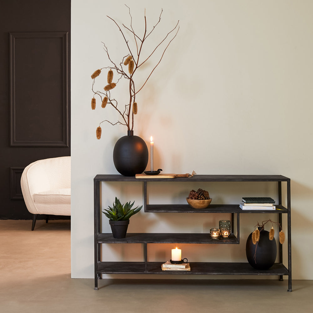 Light & Living Ylaya Antique Black Console Table