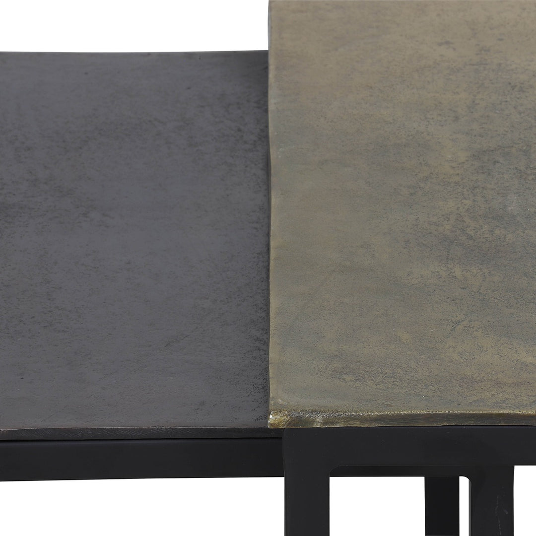 Kumalu Set of 3 Rectangular Nesting Coffee Tables - Antique Bronze Light & Living 3