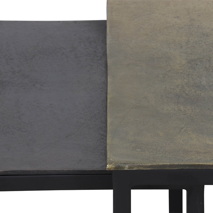 Kumalu Set of 3 Rectangular Nesting Coffee Tables - Antique Bronze Light & Living 3