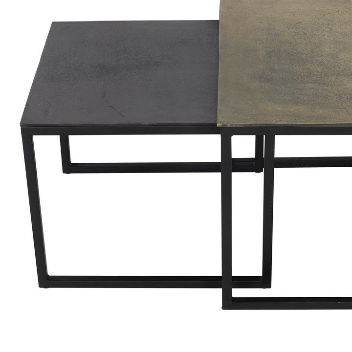 Kumalu Set of 3 Rectangular Nesting Coffee Tables - Antique Bronze Light & Living 5