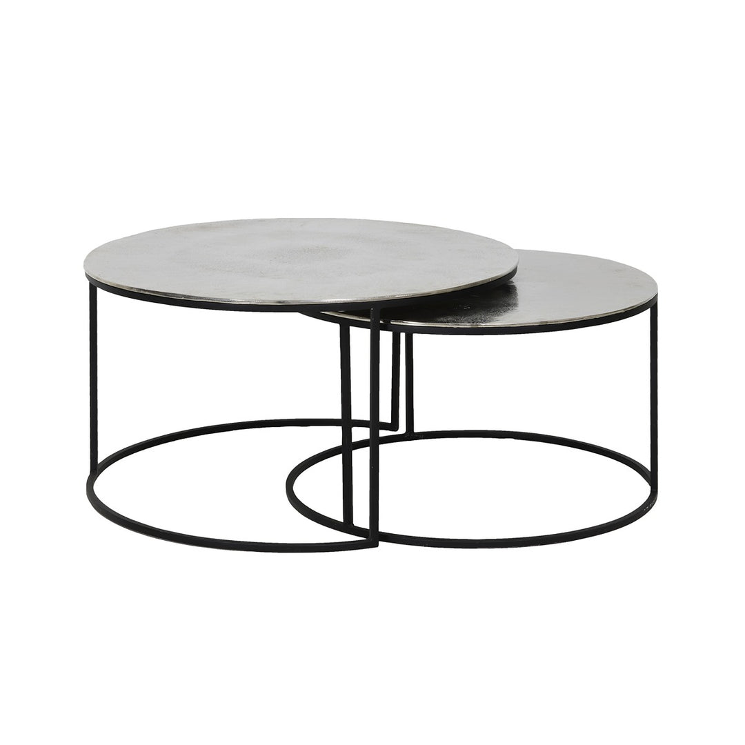 Thizas Set of 2 Round Coffee Tables - Black Light & Living 1