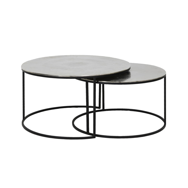 Thizas Set of 2 Round Coffee Tables - Black Light & Living 1