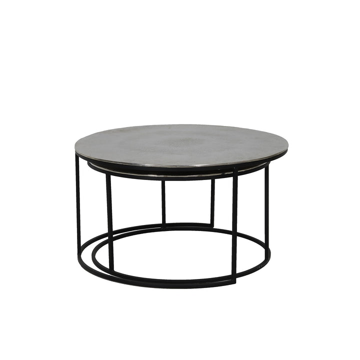 Thizas Set of 2 Round Coffee Tables - Black Light & Living 3