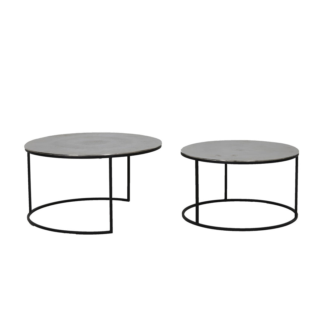 Thizas Set of 2 Round Coffee Tables - Black Light & Living 4