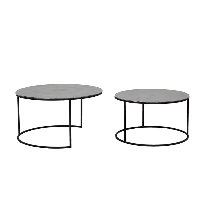 Thizas Set of 2 Round Coffee Tables - Black Light & Living 4