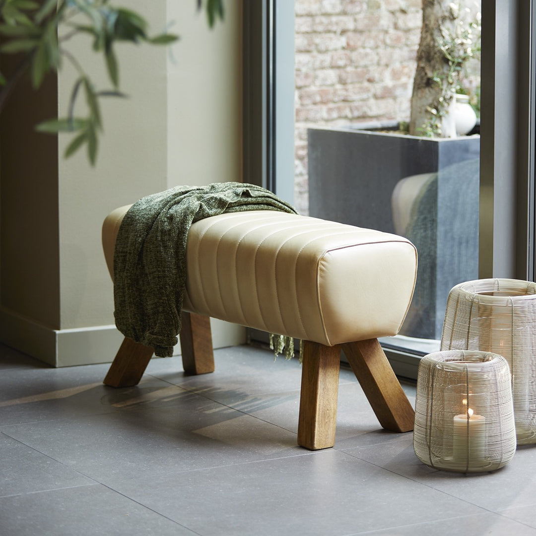 Ramy Leather Bench - Sand Light & Living 2