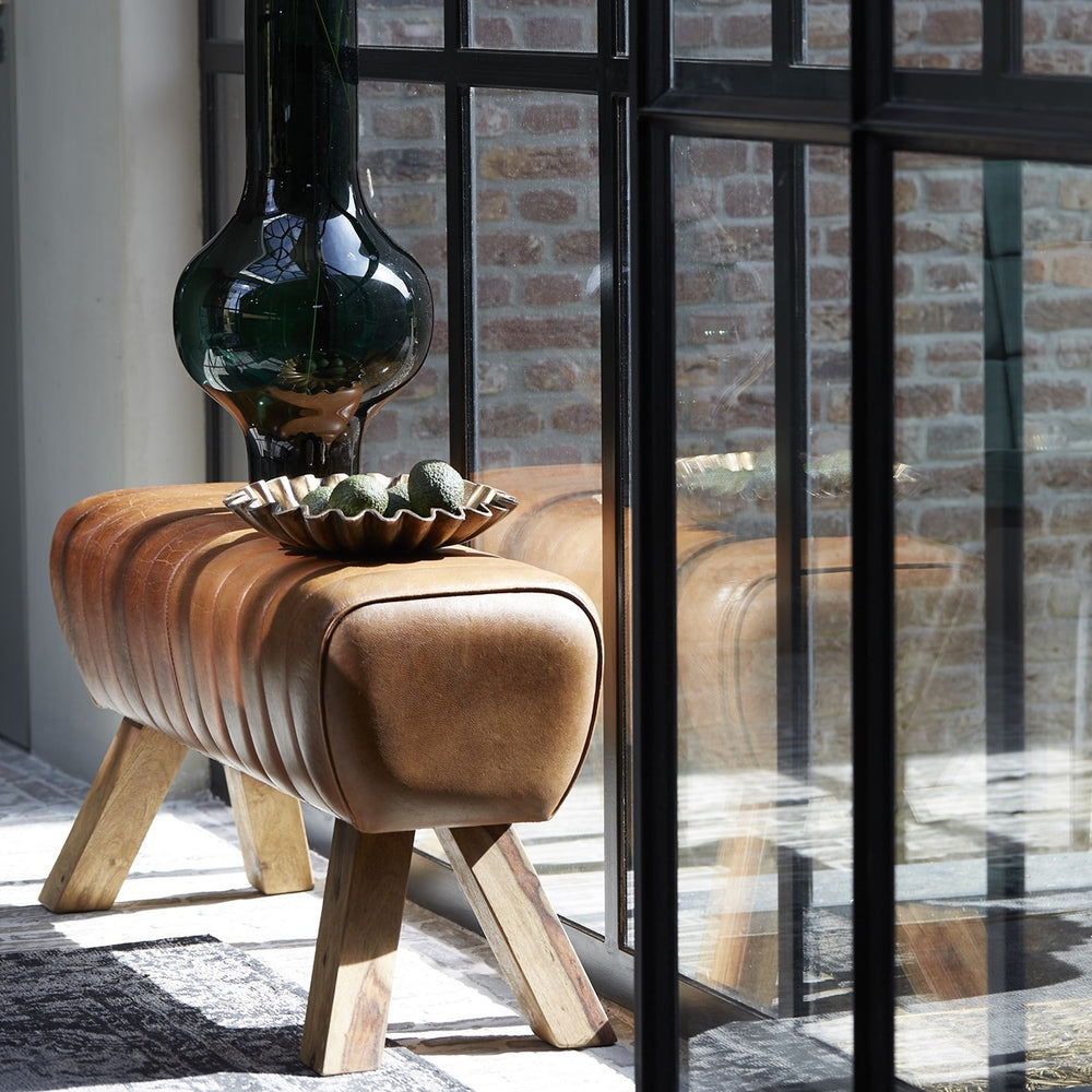 Ramy Leather Bench - Brown Light & Living 2
