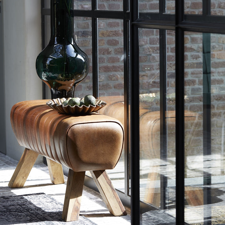 Ramy Leather Bench - Brown Light & Living 2
