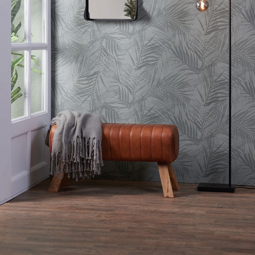 Ramy Leather Bench - Brown Light & Living 4