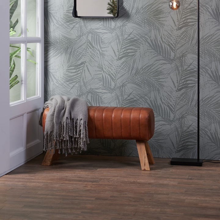 Ramy Leather Bench - Brown Light & Living 4