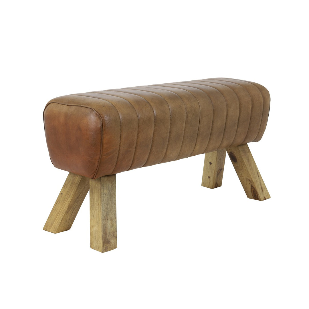 Ramy Leather Bench - Brown Light & Living 5