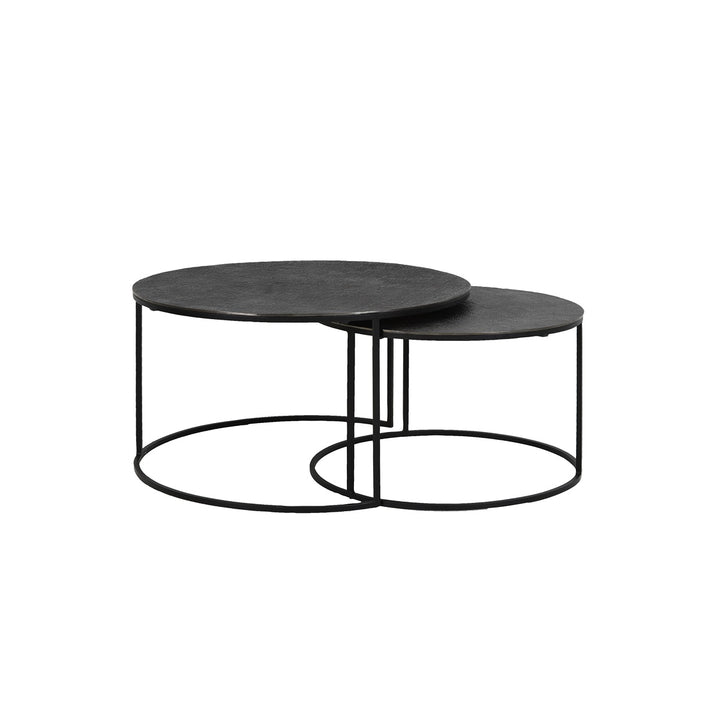 Rengo Set of 2 Round Coffee Tables - Black Nickel Light & Living 1