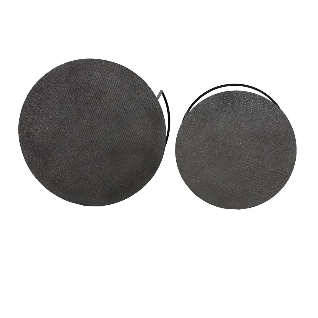Rengo Set of 2 Round Coffee Tables - Black Nickel Light & Living 3