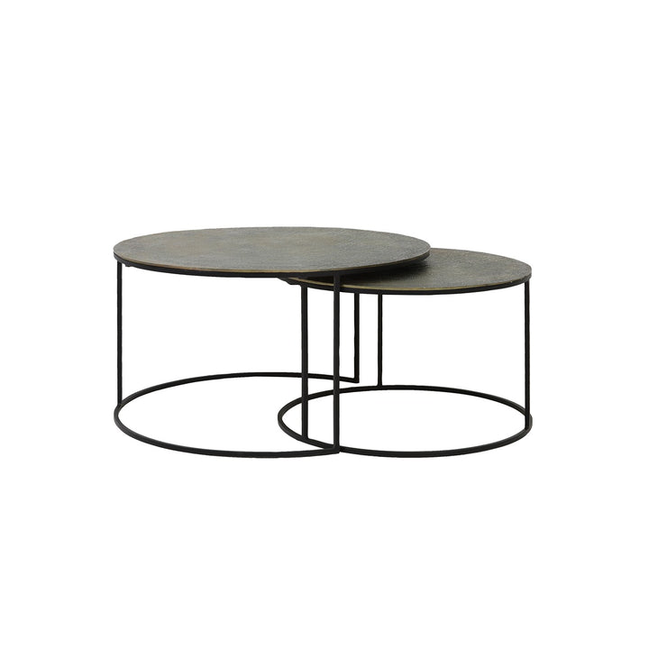 Rengo Set of 2 Round Coffee Tables - Antique Bronze Light & Living 1