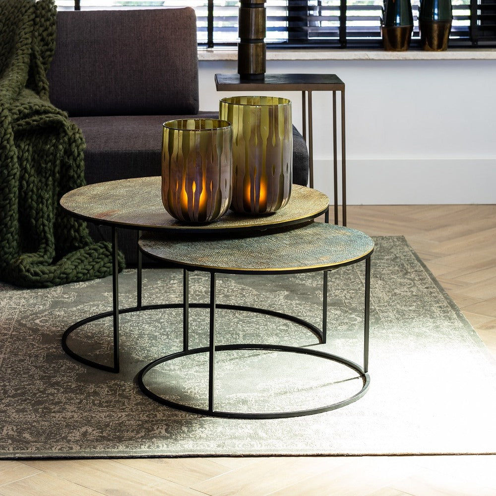 Rengo Set of 2 Round Coffee Tables - Antique Bronze Light & Living 3