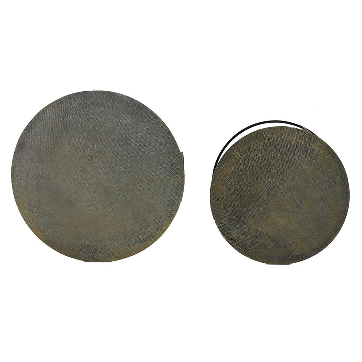 Rengo Set of 2 Round Coffee Tables - Antique Bronze Light & Living 4