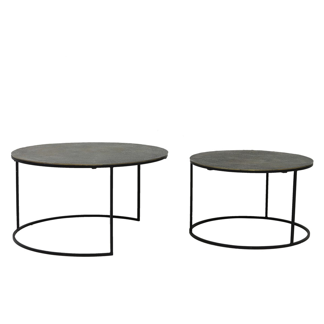 Rengo Set of 2 Round Coffee Tables - Antique Bronze Light & Living 5