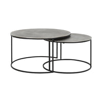 Light & Living Set of 2 Rengo Antique Lead Coffee Tables