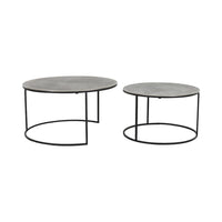 Light & Living Set of 2 Rengo Antique Lead Coffee Tables