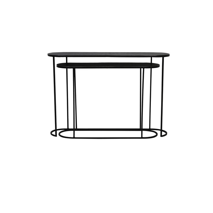 Bocov Set of 2 Console Tables - Antique Lead Black Light & Living 1