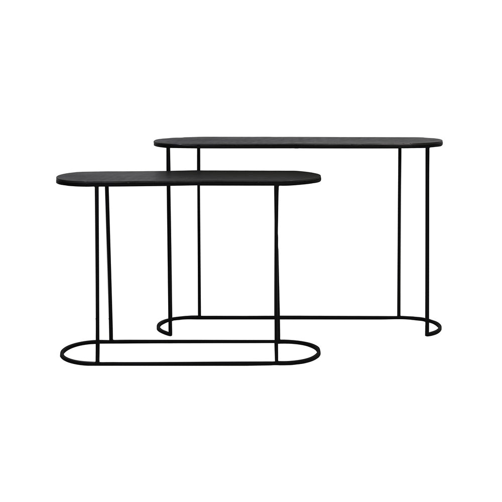 Bocov Set of 2 Console Tables - Antique Lead Black Light & Living 2